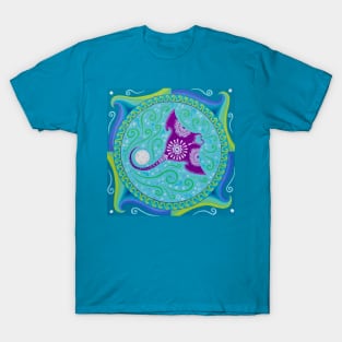 Manta Ray and Moon Mandala T-Shirt